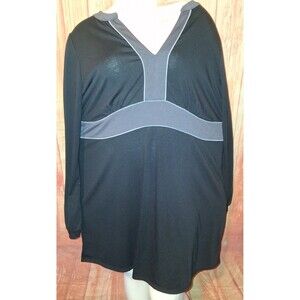 Fashion Bug Multicolor Long Sleeve V-neck Tunic Blouse Sz 18/20W